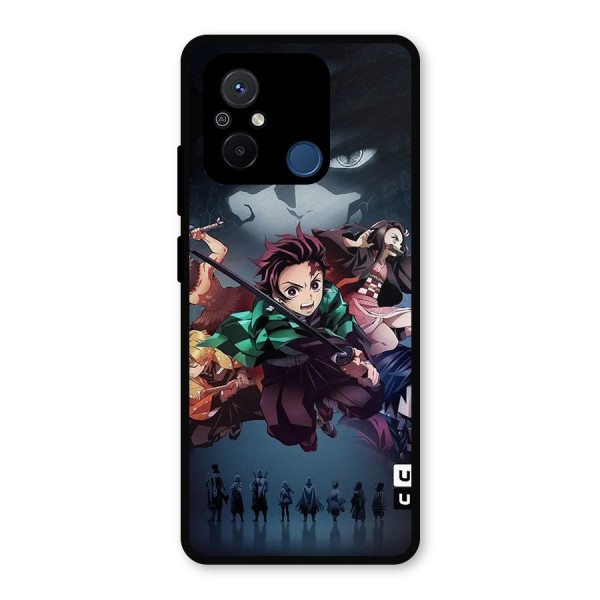 Team Demon Slayer Metal Back Case for Poco C55