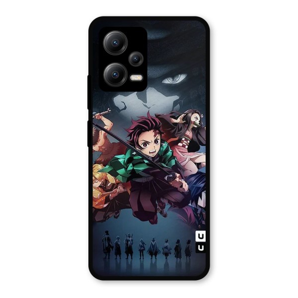 Team Demon Slayer Metal Back Case for Poco X5