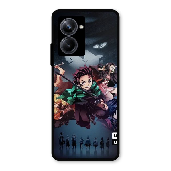 Team Demon Slayer Metal Back Case for Realme 10 Pro