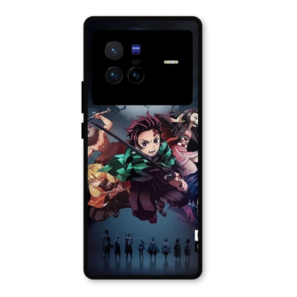 Team Demon Slayer Metal Back Case for Vivo X80