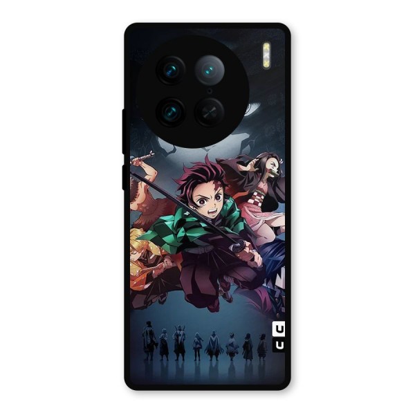 Team Demon Slayer Metal Back Case for Vivo X90 Pro