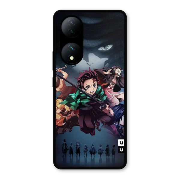 Team Demon Slayer Metal Back Case for Vivo Y100a