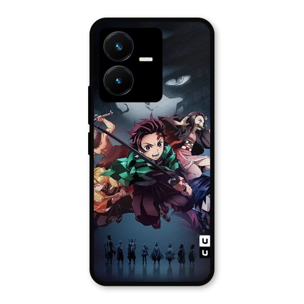 Team Demon Slayer Metal Back Case for Vivo Y22s