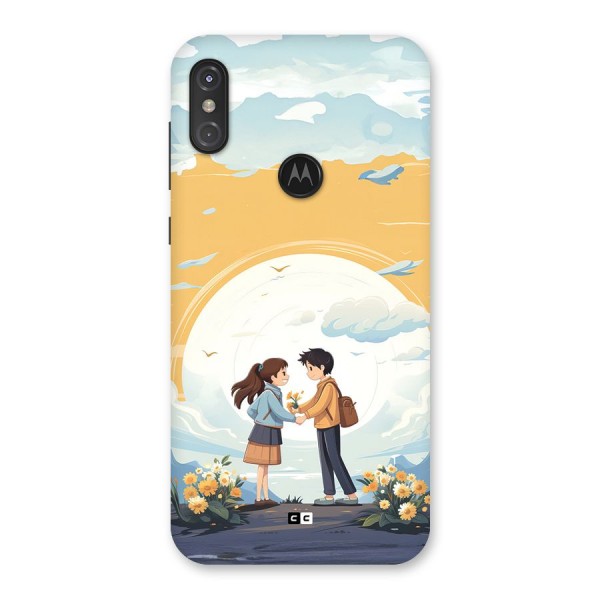 Teenage Anime Couple Back Case for Motorola One Power