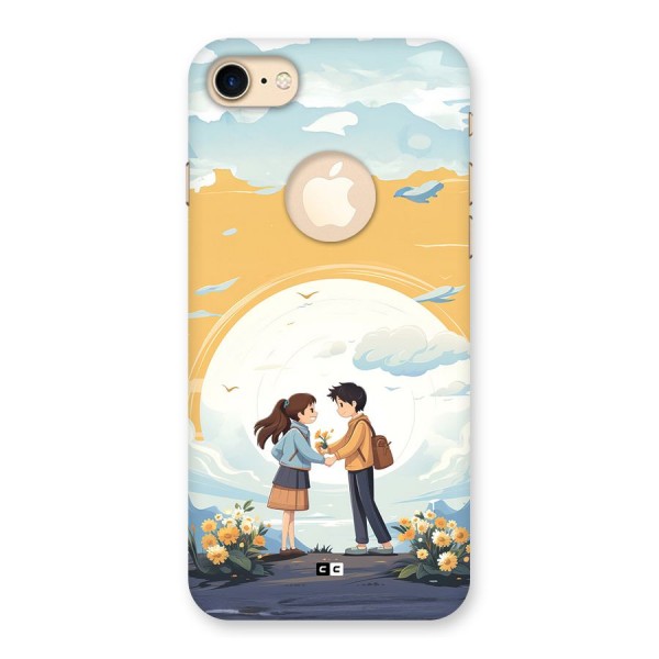 Teenage Anime Couple Back Case for iPhone 8 Logo Cut