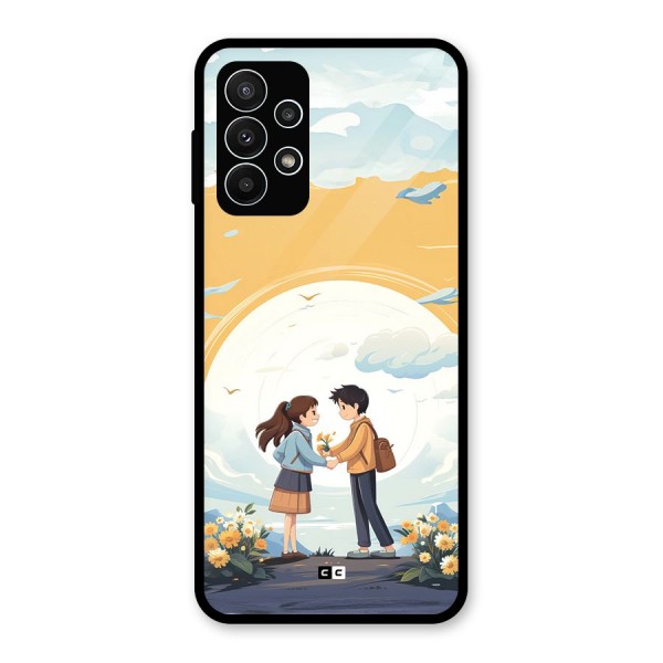 Teenage Anime Couple Glass Back Case for Galaxy A23