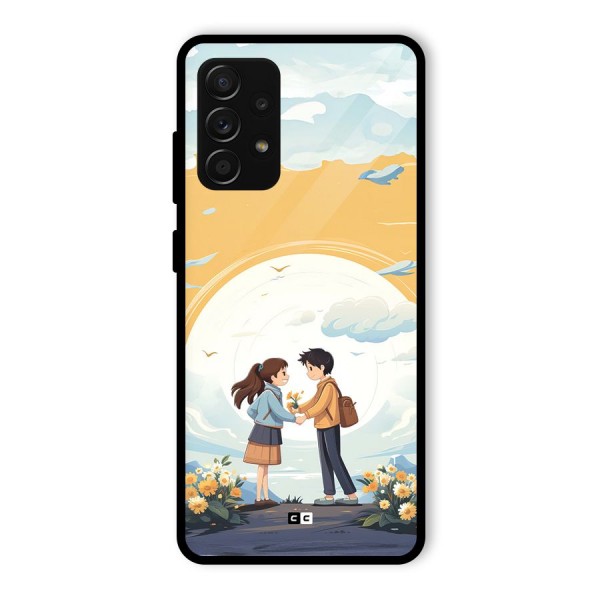 Teenage Anime Couple Glass Back Case for Galaxy A53 5G