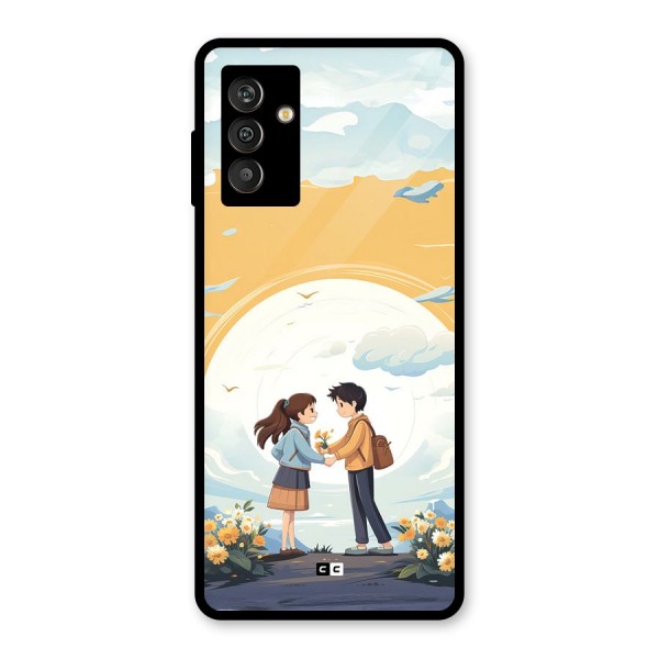 Teenage Anime Couple Glass Back Case for Galaxy M13