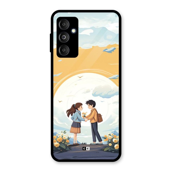 Teenage Anime Couple Glass Back Case for Galaxy M14 5G