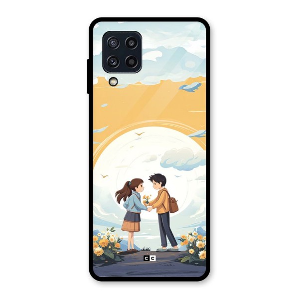 Teenage Anime Couple Glass Back Case for Galaxy M32