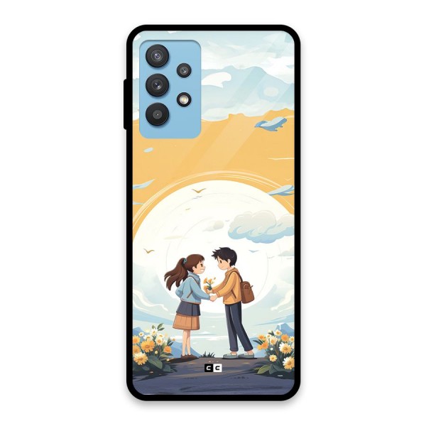 Teenage Anime Couple Glass Back Case for Galaxy M32 5G