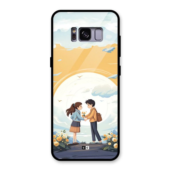 Teenage Anime Couple Glass Back Case for Galaxy S8