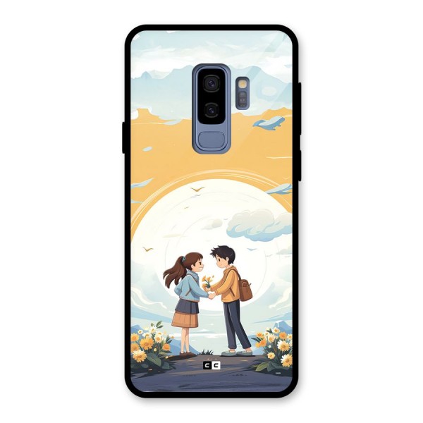 Teenage Anime Couple Glass Back Case for Galaxy S9 Plus