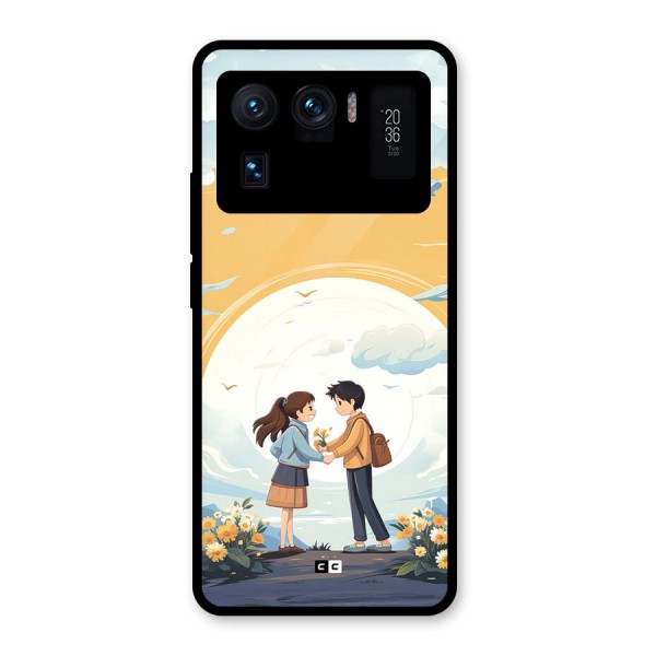 Teenage Anime Couple Glass Back Case for Mi 11 Ultra