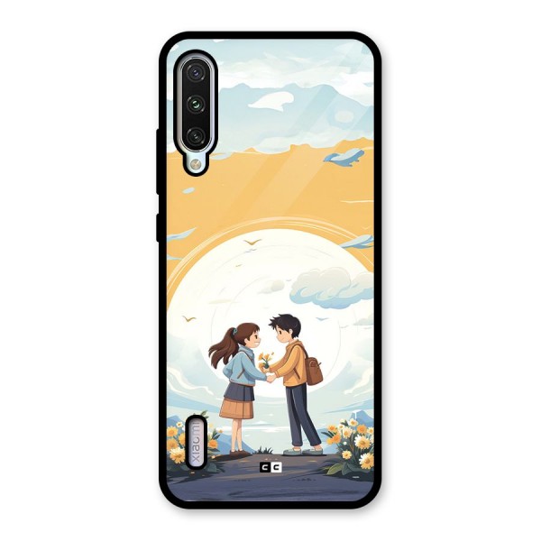 Teenage Anime Couple Glass Back Case for Mi A3