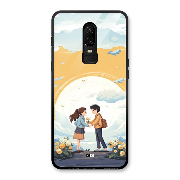 Teenage Anime Couple Glass Back Case for OnePlus 6