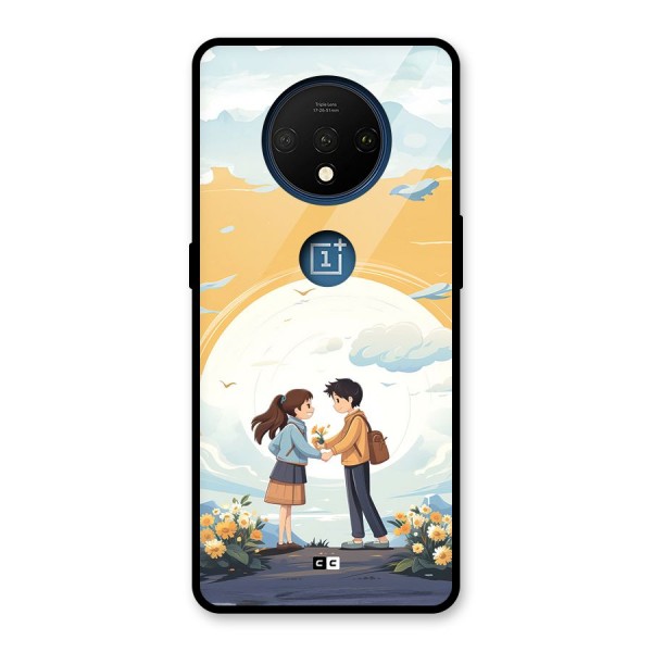 Teenage Anime Couple Glass Back Case for OnePlus 7T