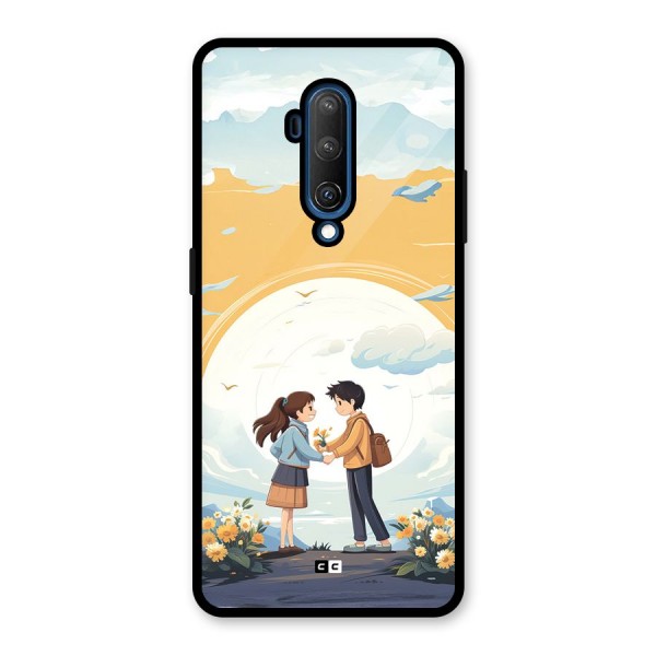 Teenage Anime Couple Glass Back Case for OnePlus 7T Pro