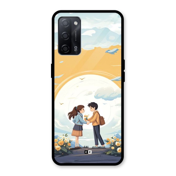 Teenage Anime Couple Glass Back Case for Oppo A53s 5G