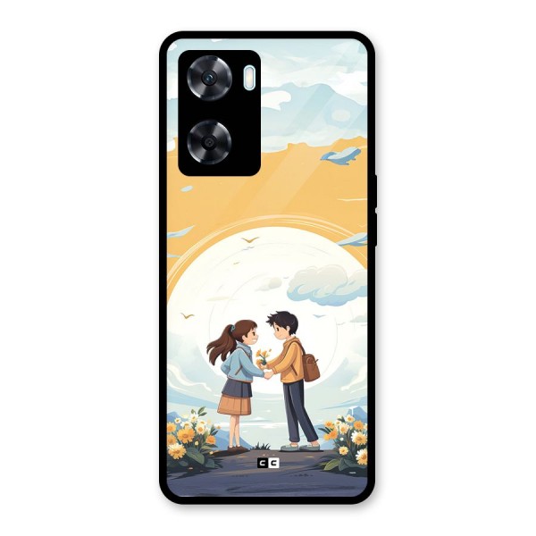 Teenage Anime Couple Glass Back Case for Oppo A77s