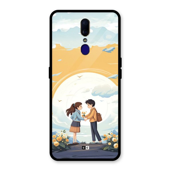 Teenage Anime Couple Glass Back Case for Oppo F11