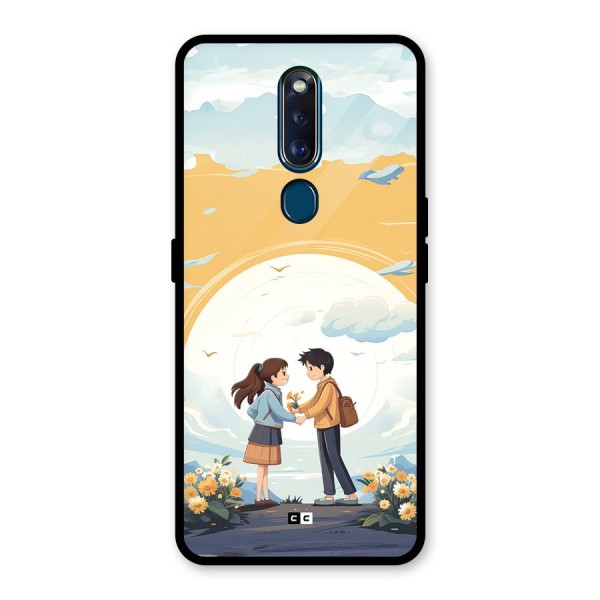 Teenage Anime Couple Glass Back Case for Oppo F11 Pro