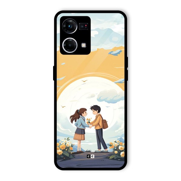 Teenage Anime Couple Glass Back Case for Oppo F21 Pro 4G