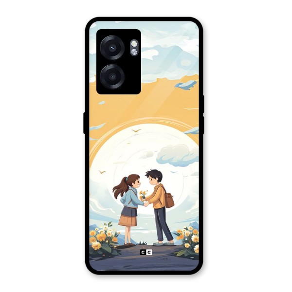 Teenage Anime Couple Glass Back Case for Oppo K10 (5G)