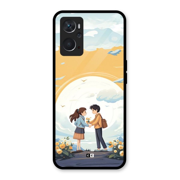 Teenage Anime Couple Glass Back Case for Oppo K10 4G