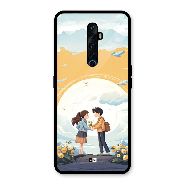 Teenage Anime Couple Glass Back Case for Oppo Reno2 F