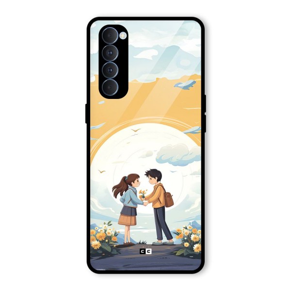 Teenage Anime Couple Glass Back Case for Oppo Reno4 Pro