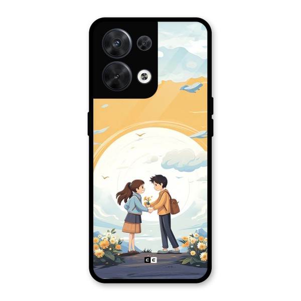 Teenage Anime Couple Glass Back Case for Oppo Reno8 5G