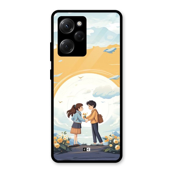 Teenage Anime Couple Glass Back Case for Poco X5 Pro