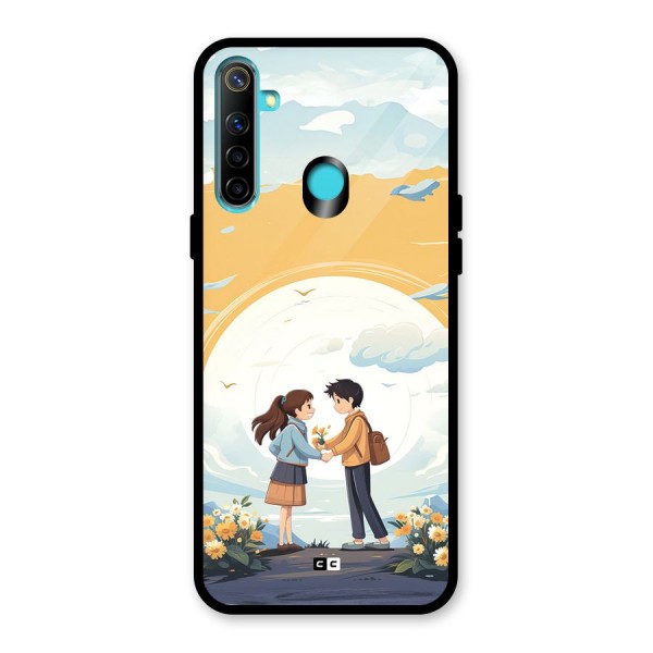 Teenage Anime Couple Glass Back Case for Realme 5