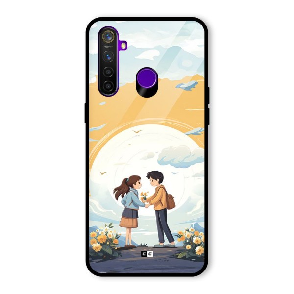 Teenage Anime Couple Glass Back Case for Realme 5 Pro