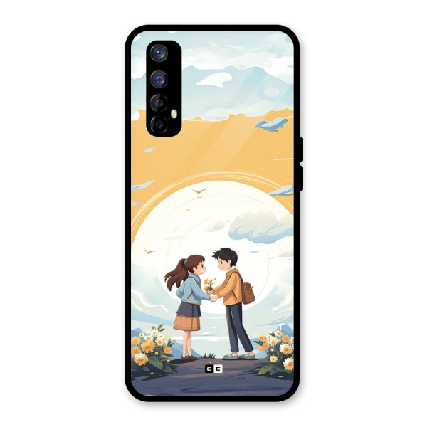 Teenage Anime Couple Glass Back Case for Realme 7