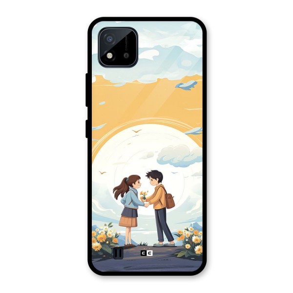 Teenage Anime Couple Glass Back Case for Realme C11 2021