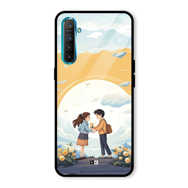 Teenage Anime Couple Glass Back Case for Realme X2