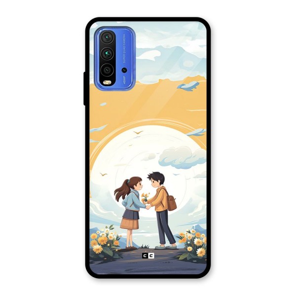 Teenage Anime Couple Glass Back Case for Redmi 9 Power