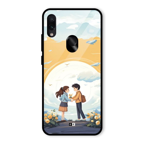 Teenage Anime Couple Glass Back Case for Redmi Note 7