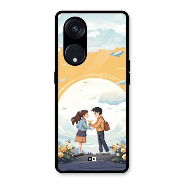 Teenage Anime Couple Glass Back Case for Reno8 T 5G