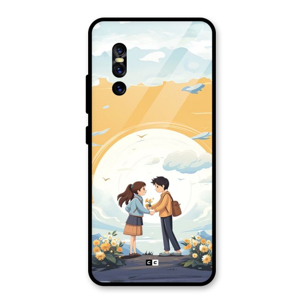 Teenage Anime Couple Glass Back Case for Vivo V15 Pro