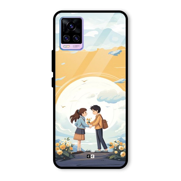 Teenage Anime Couple Glass Back Case for Vivo V20 Pro