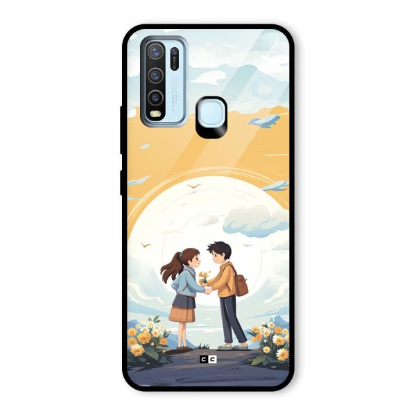 Teenage Anime Couple Glass Back Case for Vivo Y50