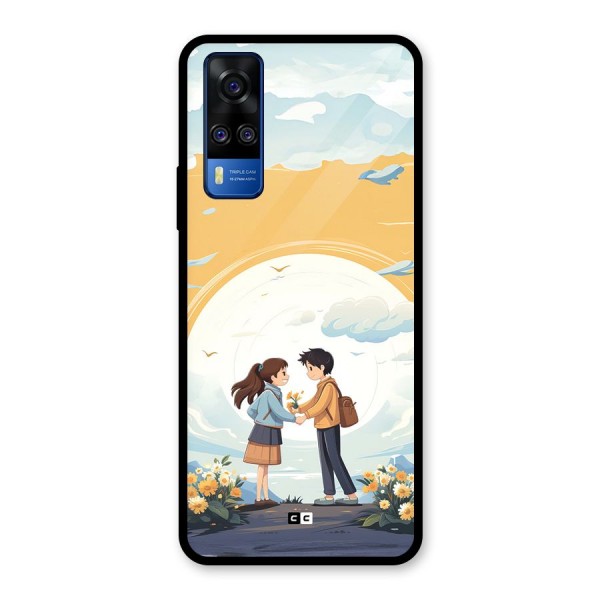 Teenage Anime Couple Glass Back Case for Vivo Y51