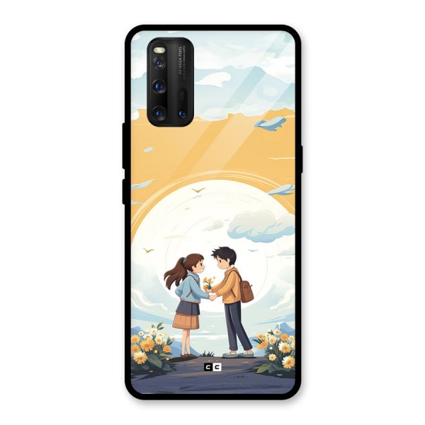 Teenage Anime Couple Glass Back Case for Vivo iQOO 3