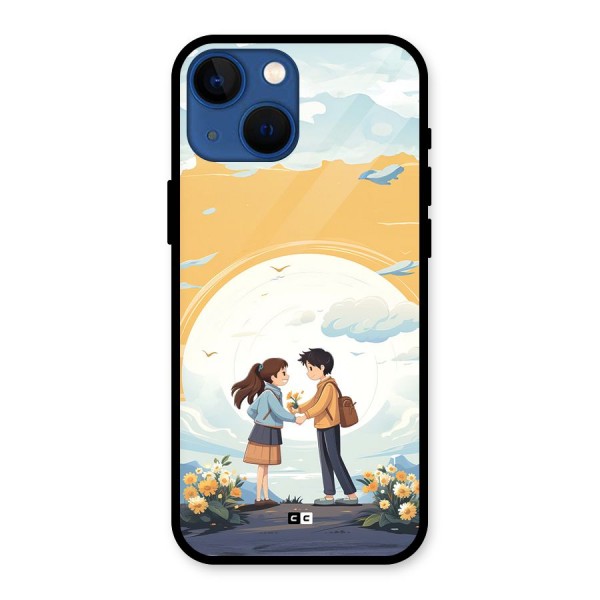 Teenage Anime Couple Glass Back Case for iPhone 13 Mini