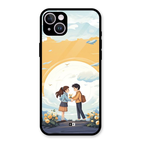 Teenage Anime Couple Glass Back Case for iPhone 14 Plus