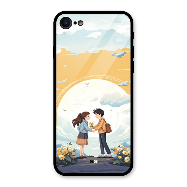 Teenage Anime Couple Glass Back Case for iPhone 8