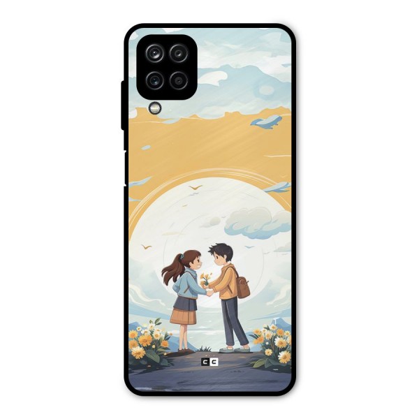 Teenage Anime Couple Metal Back Case for Galaxy A12